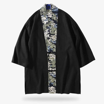 Cuello de un haori japonés con motivos Irezumi