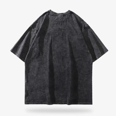 Espalda lisa de la camiseta japonesa negra de algodón