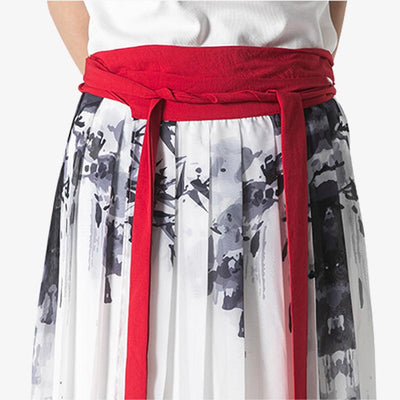 Cintas de la falda obi japonesa con motivos pintados inspirados en la naturaleza