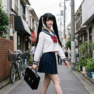 Falda plisada colegiala japonesa