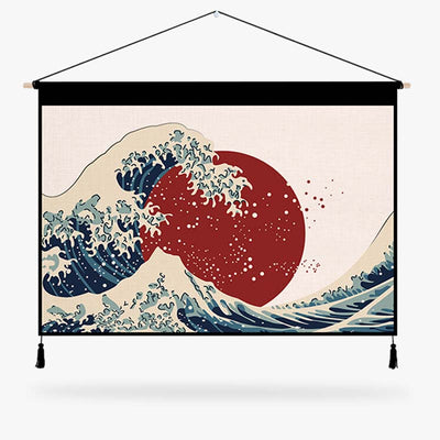 La Gran Ola de Kanagawa pintura decorativa inspirada en la cultura japonesa