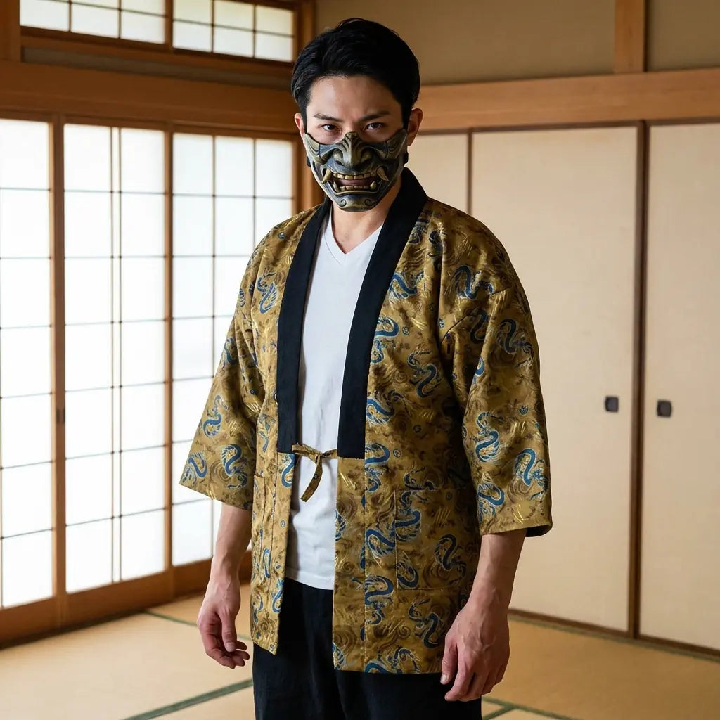 Hanten dragón, abrigo japonés con motivo de dragón