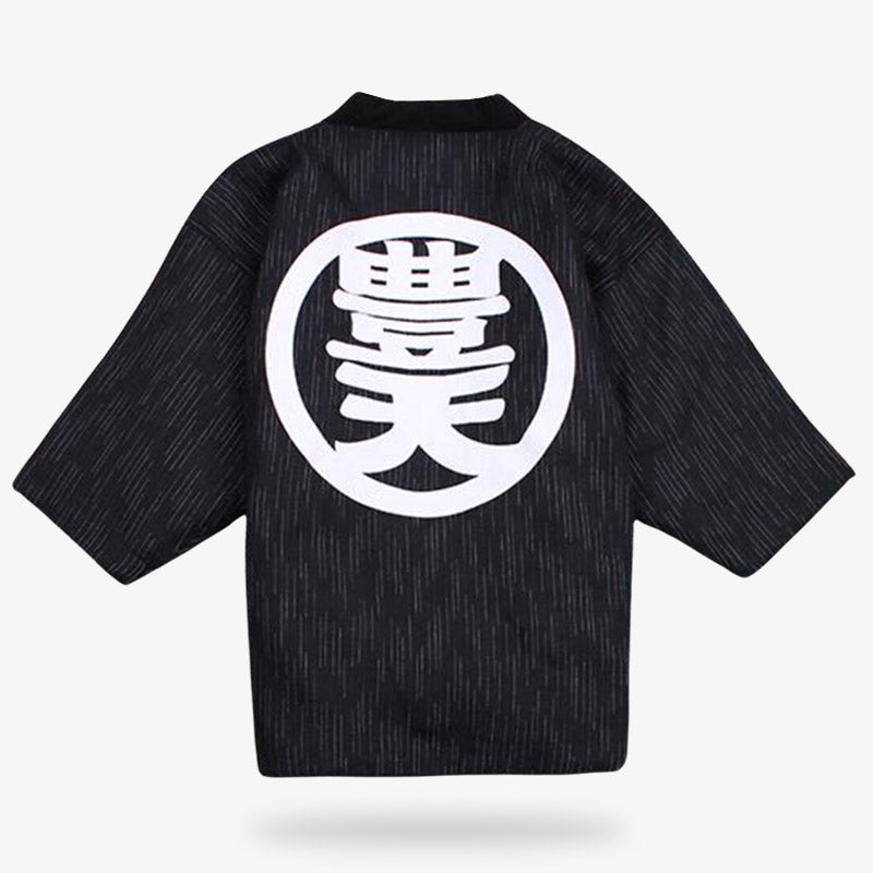 Detalle del kanji bordado en el hanten