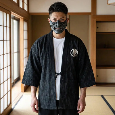 Hanten kanji abrigo japonés de algodón