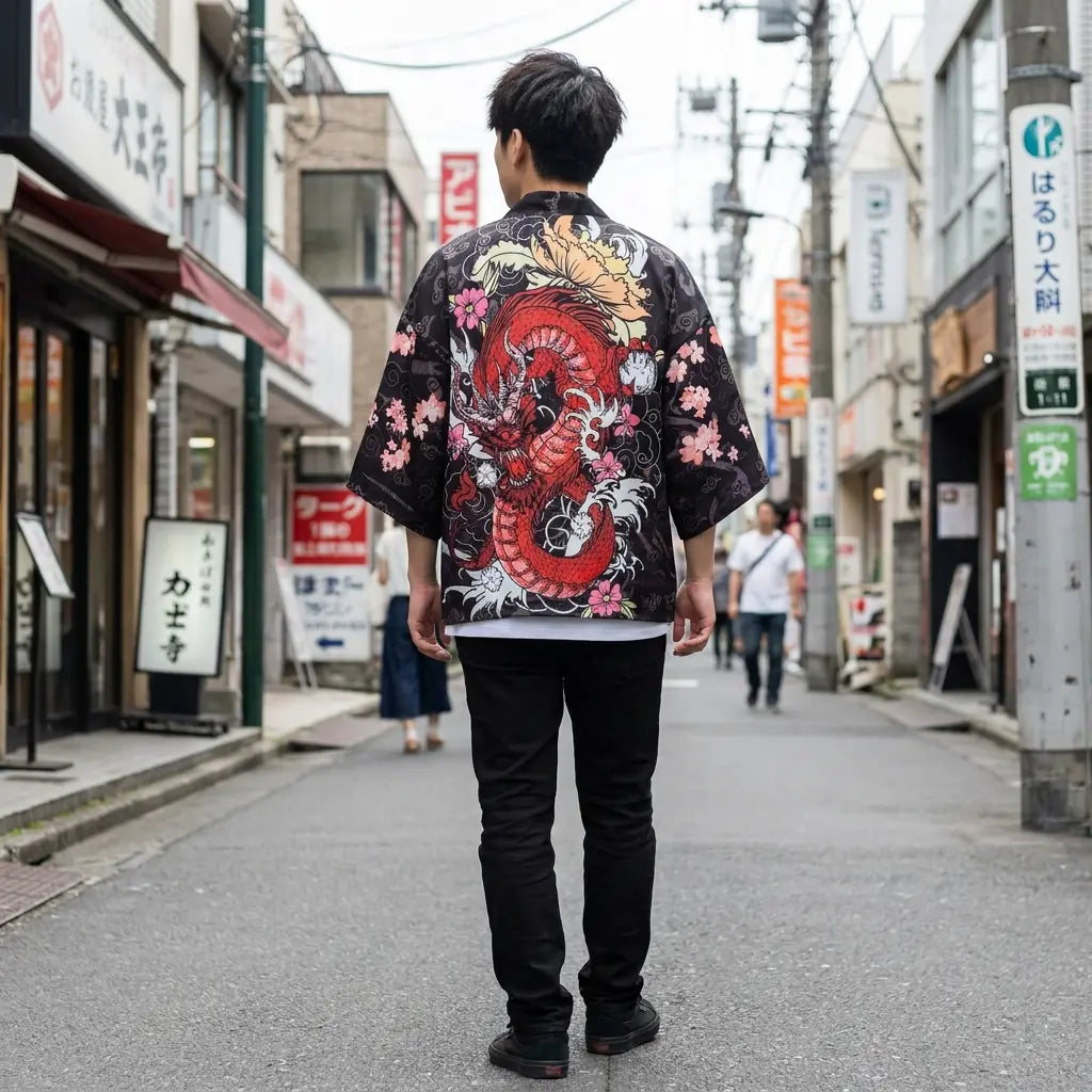Haori Dragón Hombre vista frontal
