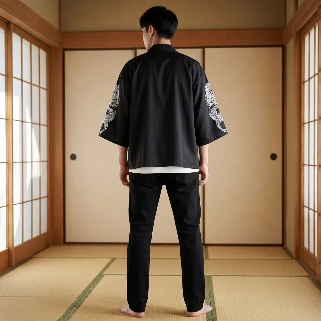 Haori Dragon chaqueta kimono japonesa