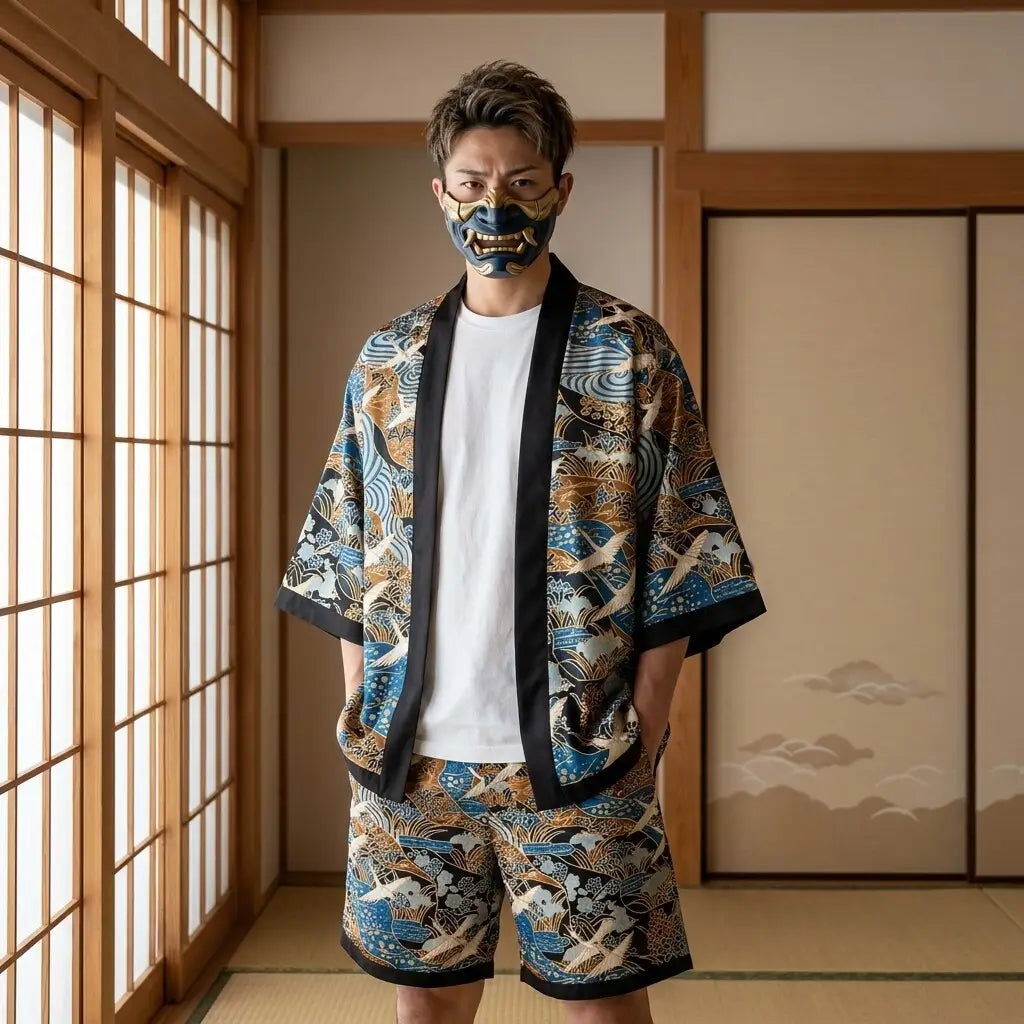 Haori grulla hombre visto de frente