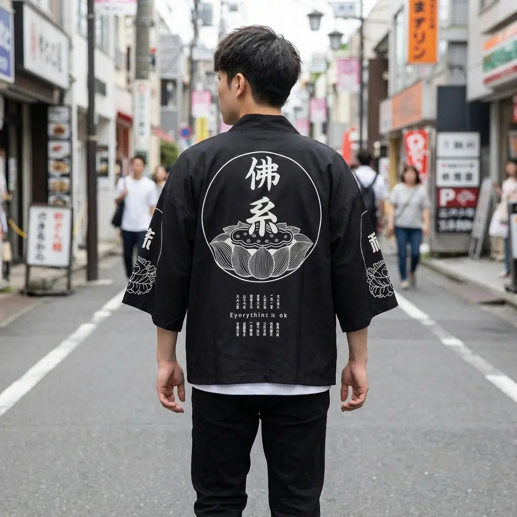 Haori Kanji Hombre vista frontal