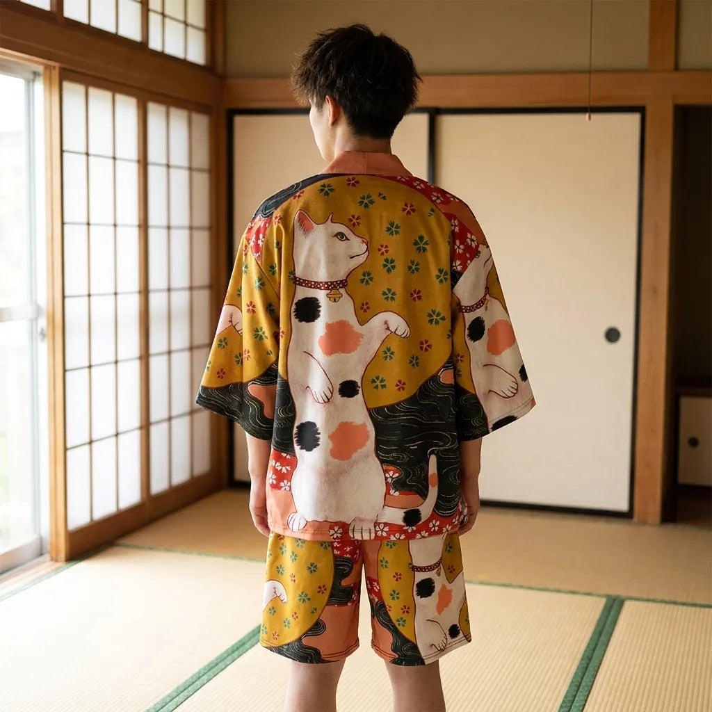 Chaqueta haori kimono hombre de verano