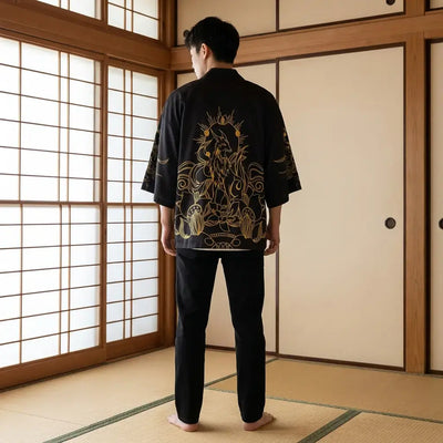 Haori Kitsune visto por la espalda, con el estampado completo