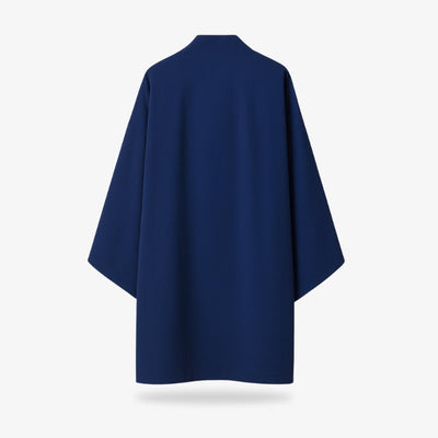 Haori largo mujer en azul sobre fondo blanco