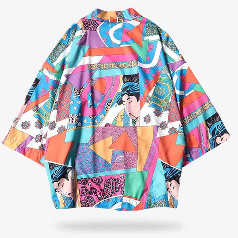 Haori manga con estampado kanji