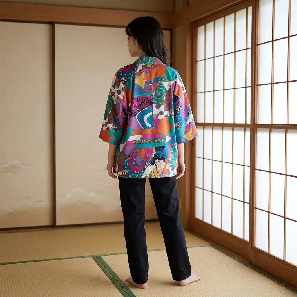 Haori Multicolor Mujer vista frontal