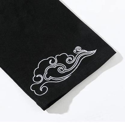 Haori Negro Hombre tejido de algodón