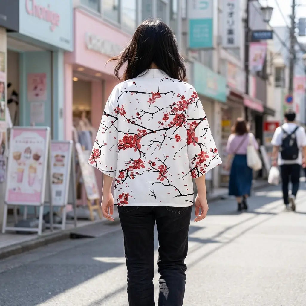 Haori Sakura Mujer vista posterior