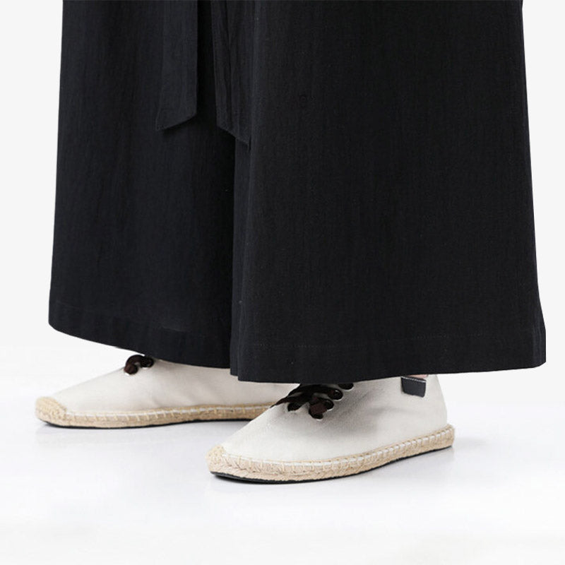 Pantalones tradicionales japoneses negros para hombre y mujer
