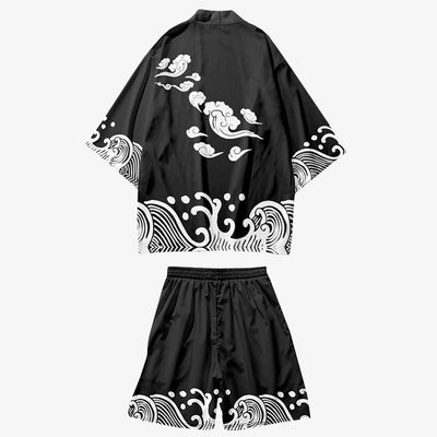 Conjunto jinbei hombre completo sobre fondo neutro