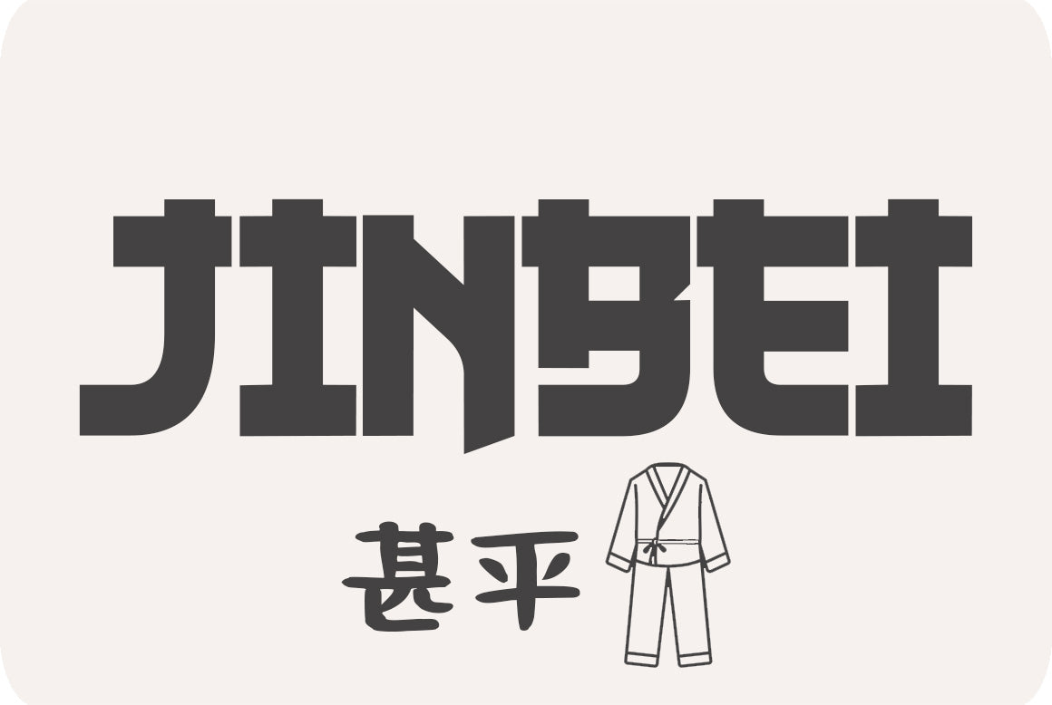 Una Jinbei kimono coleccion de ropa japonesa. Significado de la letra kanji (pijama japonés jinbei).