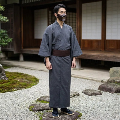Kimono casual japonés en tono índigo