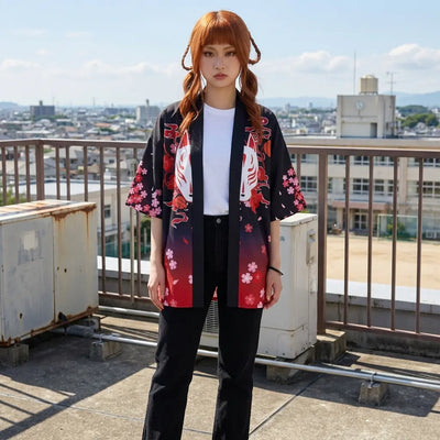 Kimono cruzado kitsune sakura