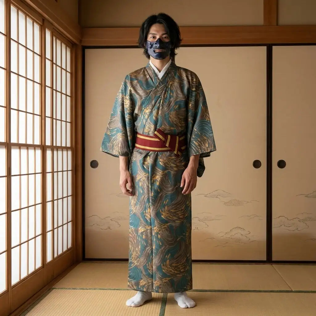 Kimono Dorado Hombre vista frontal