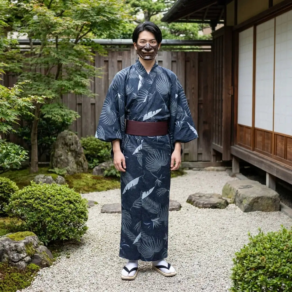 Kimono Grulla Hombre vista posterior