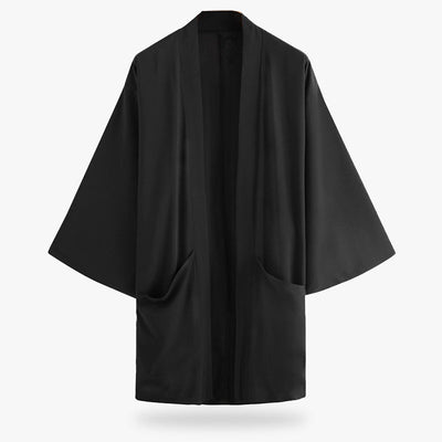 Esta chaqueta japonesa es un kimono hombre costo. Esta chaqueta kimono se puede llevar con una camiseta y unos vaqueros, por ejemplo.