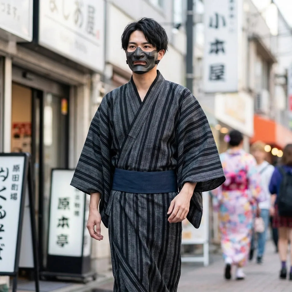 Kimono hombre manga ancha estilo clásico
