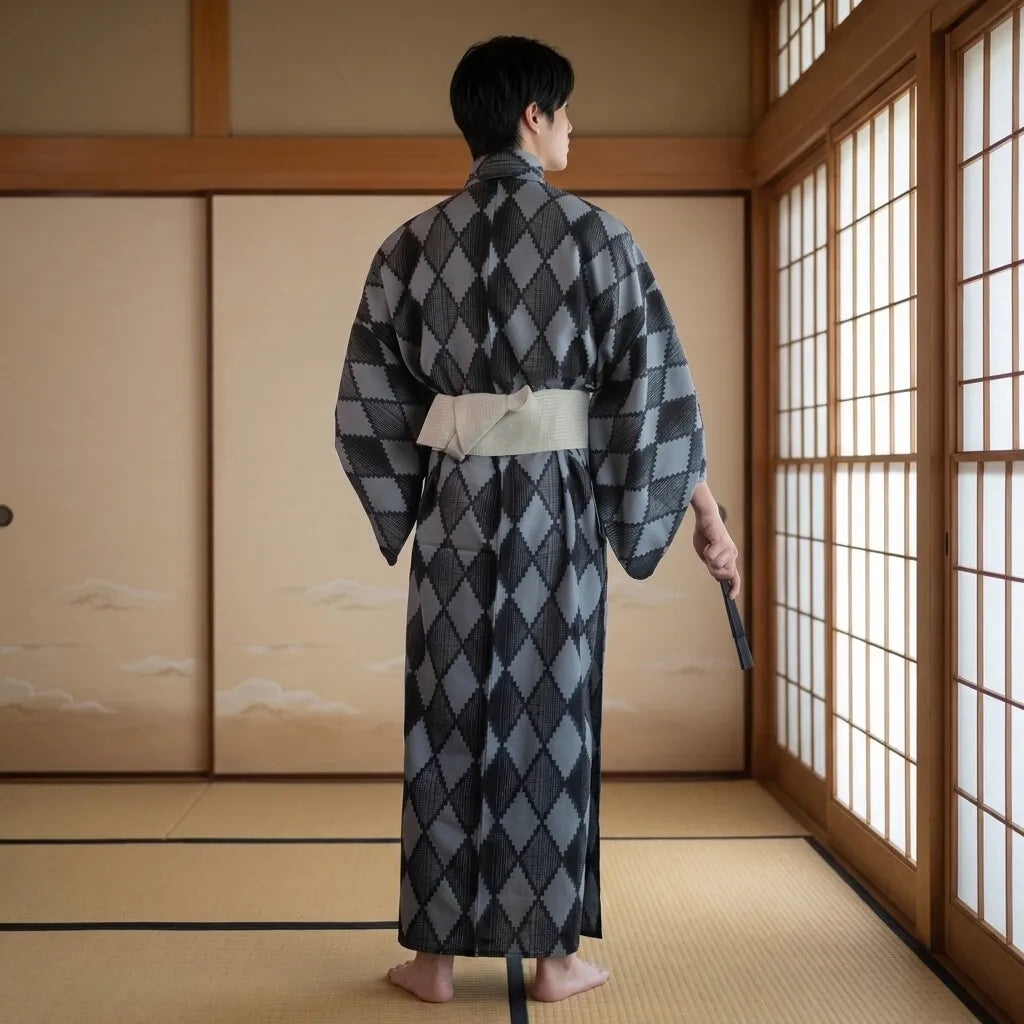 Kimono Hombre Rombos vista frontal