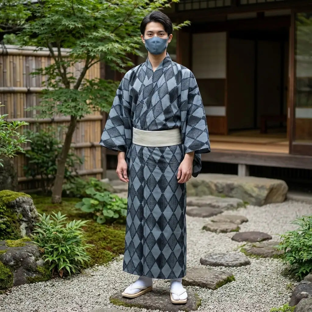 Kimono Hombre Rombos vista posterior
