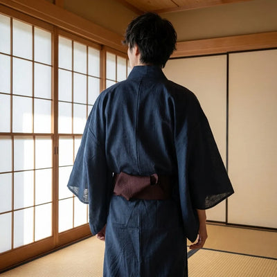 Kimono hombre tradicional visto de espaldas