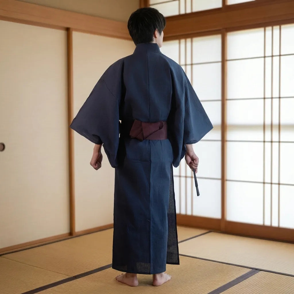 Kimono hombre tradicional, detalle de espalda