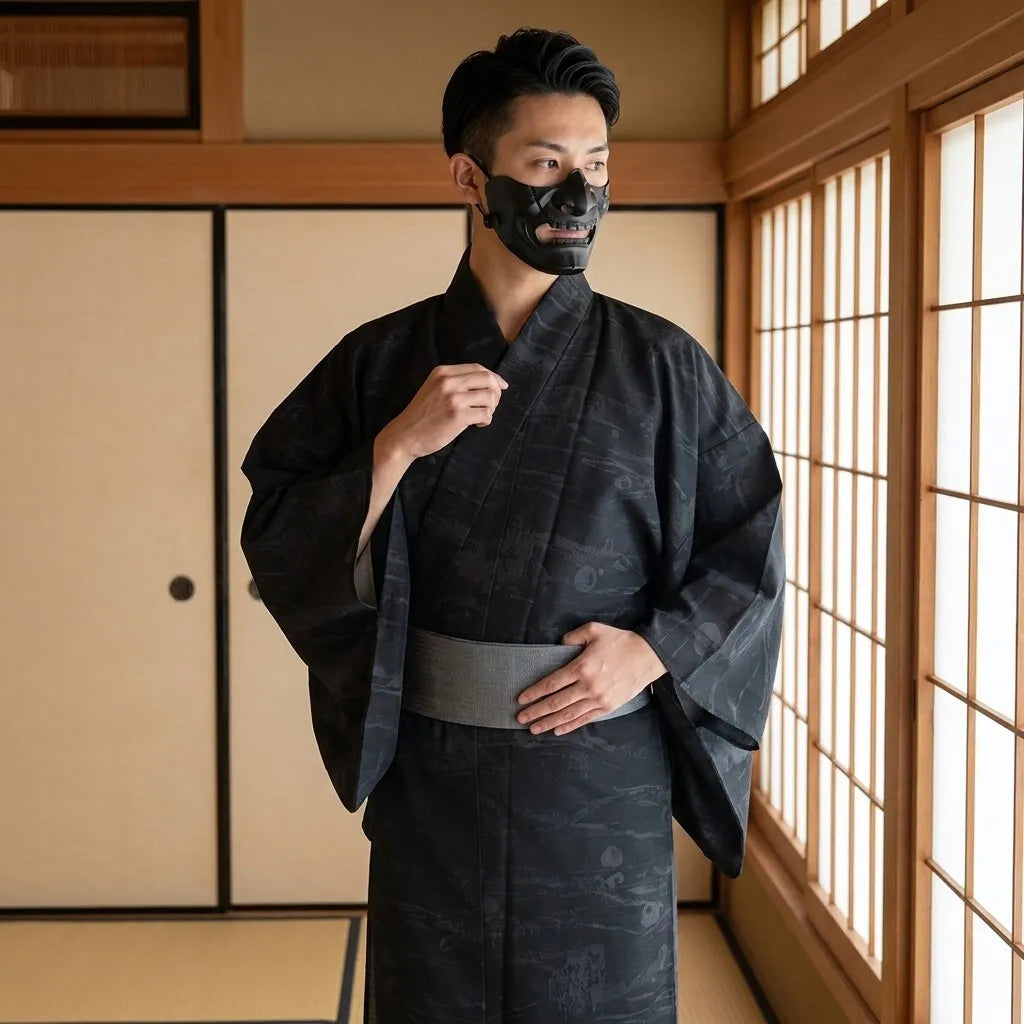 Kimono hombre tradicional con caída recta