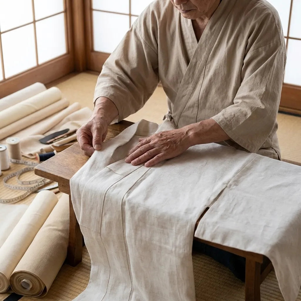 Kimono Japones Blanco vista frontal