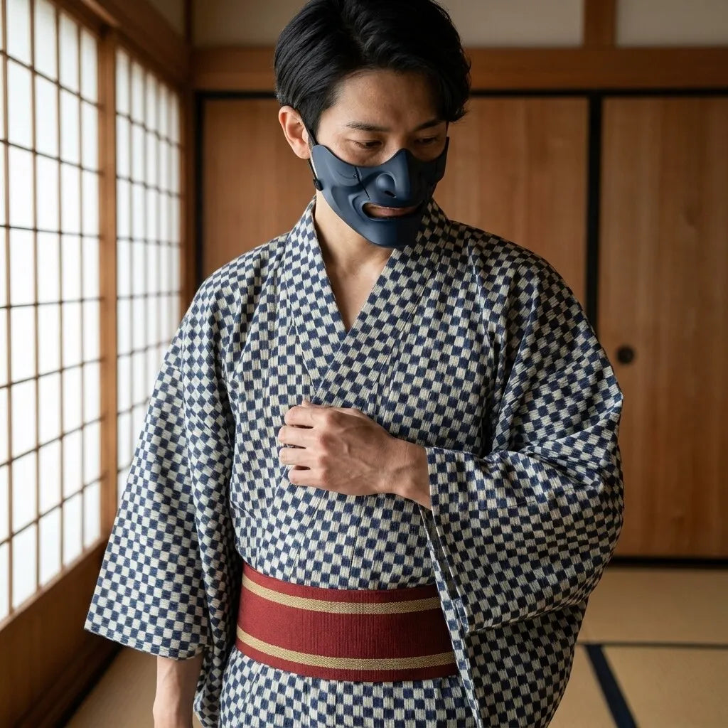 Kimono japones hombre estilo tradicional con mangas anchas