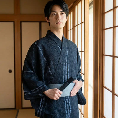 Kimono japonés de hombre estilo tradicional