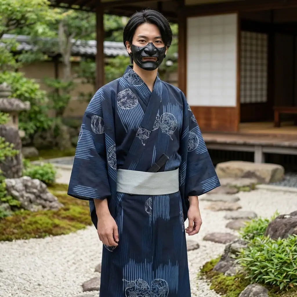 Kimono japonés para hombre con manga ancha