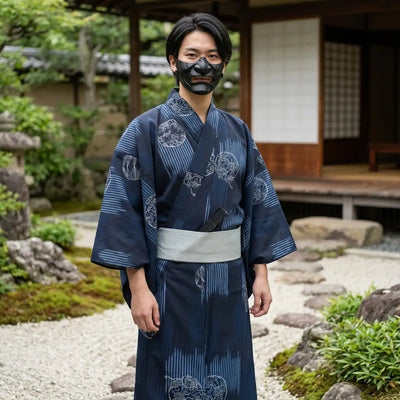 Kimono japonés para hombre con manga ancha