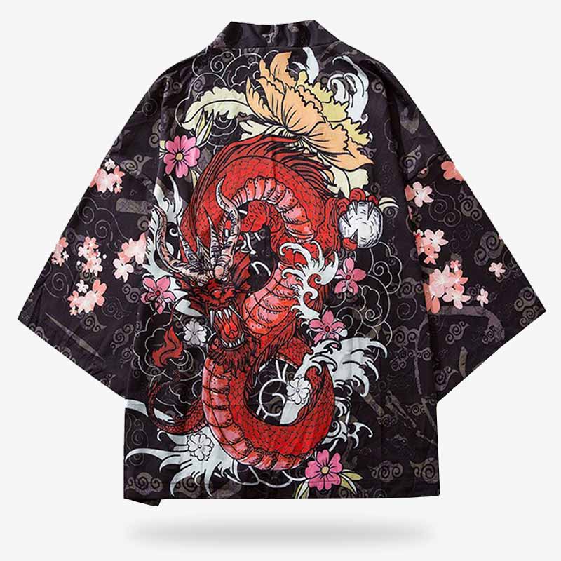 Chaqueta kimono dragón para hombre