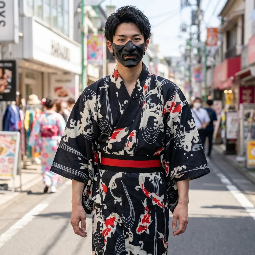 Kimono de manga ancha inspirado en la cultura japonesa