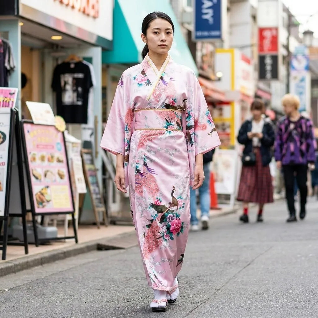 Kimono Mujer Rosa vista frontal
