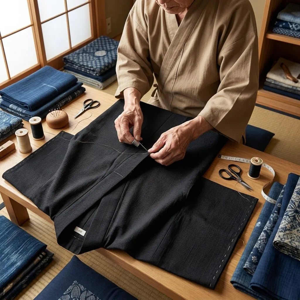 Kimono Negro Hombre vista frontal