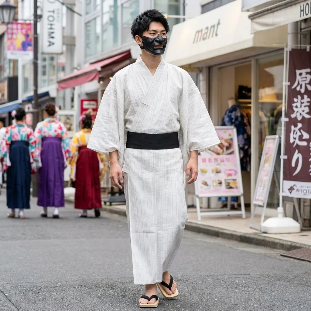 Kimono Rayas Hombre vista frontal