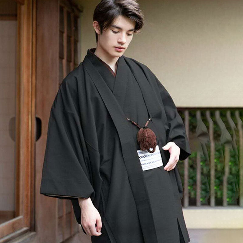 Kimono samurai hombre de algodón con mangas anchas
