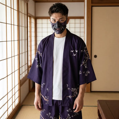 Chaqueta kimono con motivo japonés vista delantera