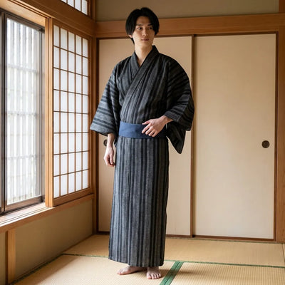 Kimono tradicional hombre de corte sobrio
