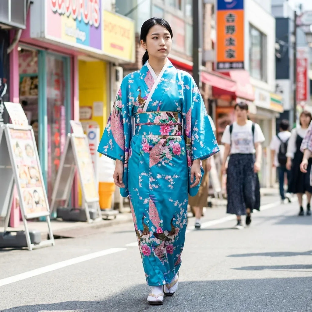 Kimono Turquesa Mujer vista frontal