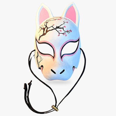 La kitsune mascara comprar​ es una máscara de zorro japonés hecha a mano y pintada a mano con flores de sakura negras.