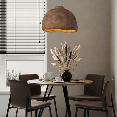 Lámpara de comedor japonesa con silla de madera