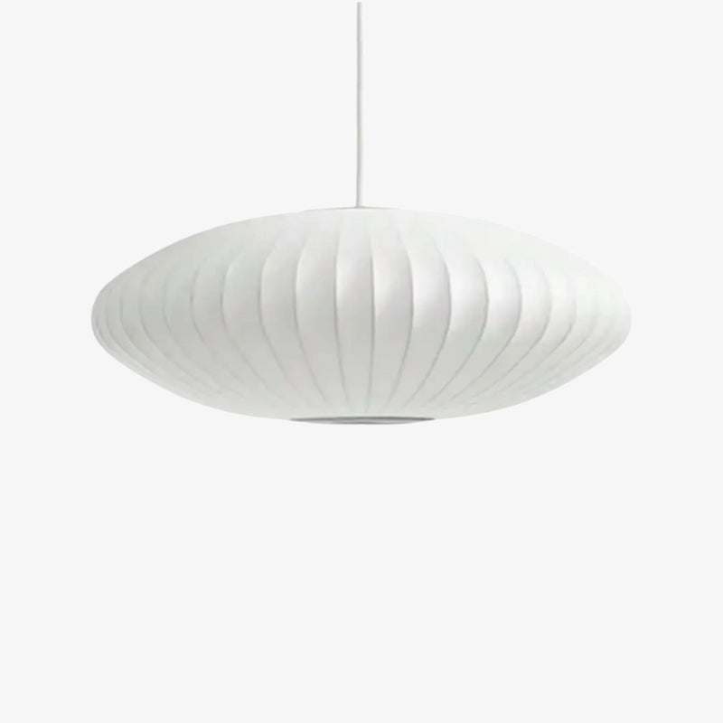 Lámpara de techo de estilo japonés en blanco sobre fondo blanco